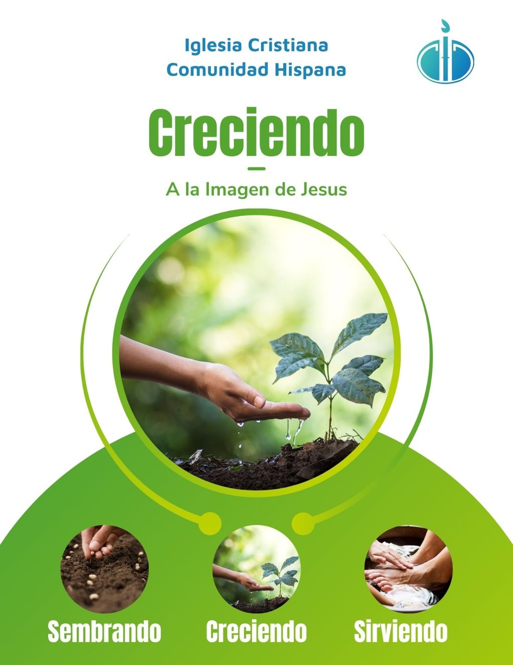 Ilustración de la iglesia con el título Creciendo a la Imagen de Jesús